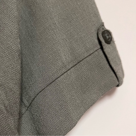 Lulus Oxford Comma Shirt Dress Womens XL Olive Gray Stretch Lagenlook Minimalist - Picture 4 of 12